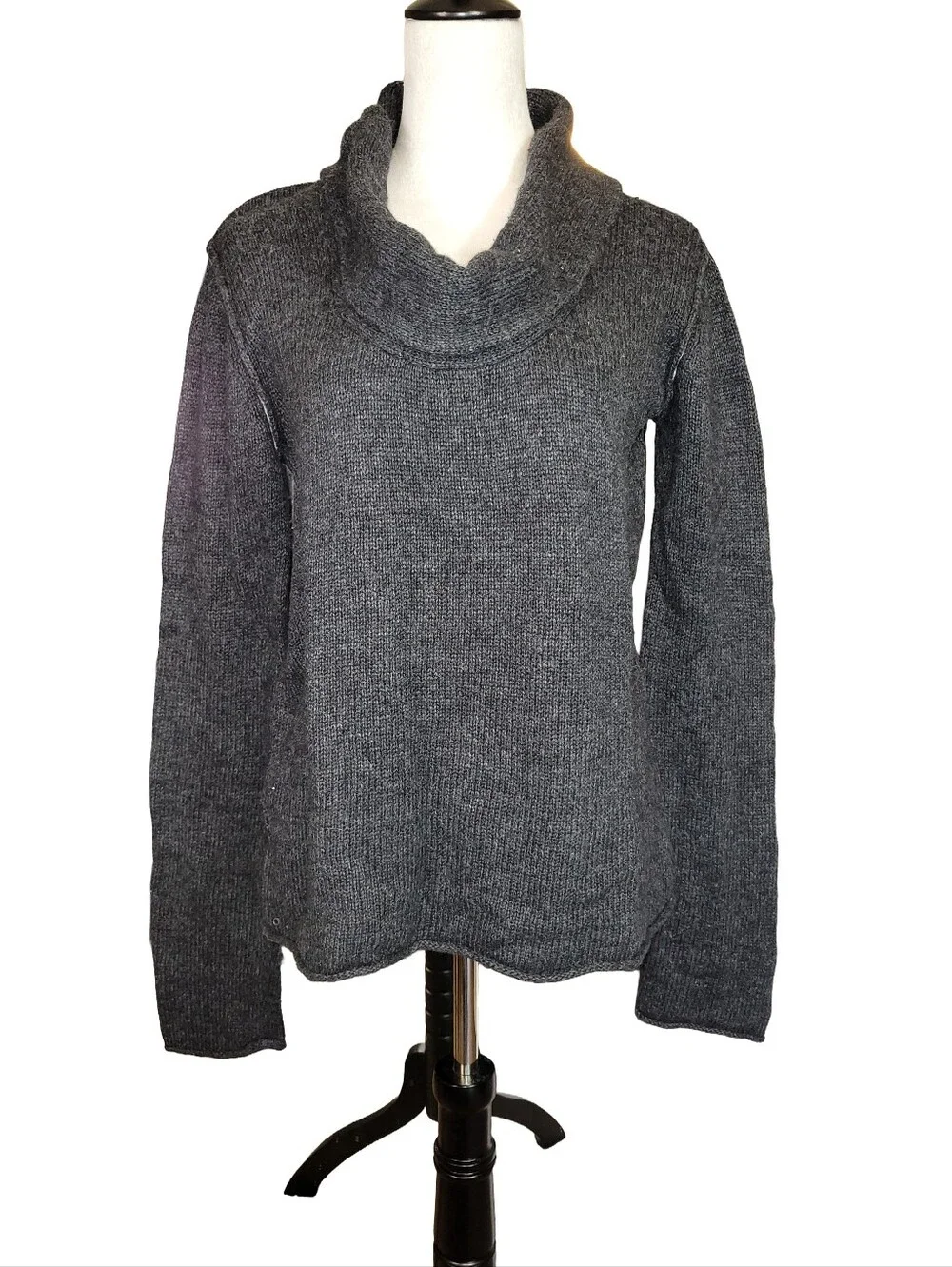 Ladies Converse One Charcoal Gray Cowl Neck Knit Sweater Size XL